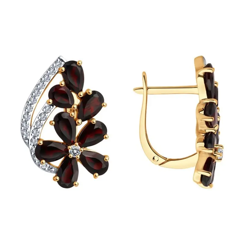 Серьги с английским замком из красного золота