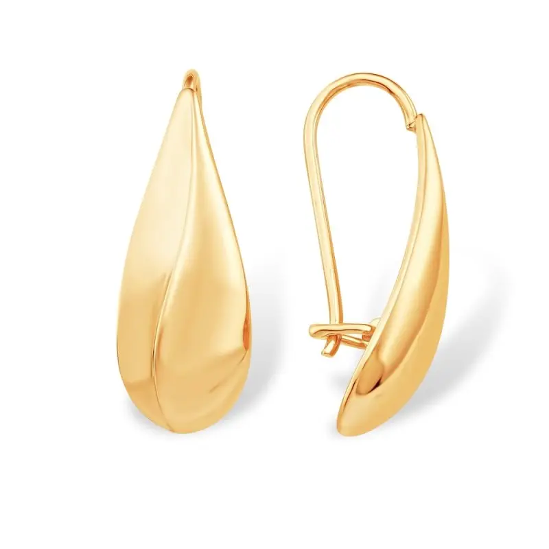 Серьги петельки из красного золота