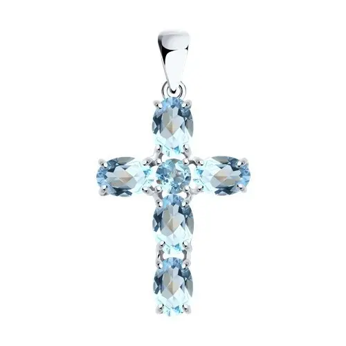 Подвеска декоративный крест из серебра