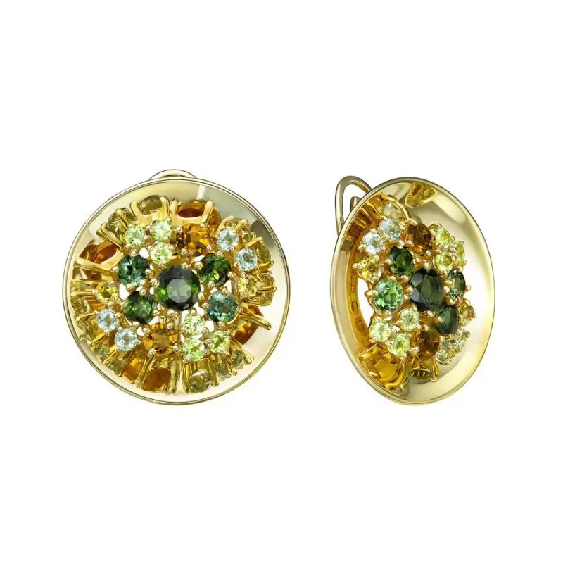 Серьги с английским замком из желтого золота