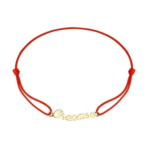 Браслет шнурок из красного золота