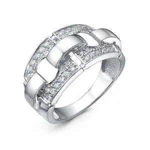 Кольцо декоративное из серебра вид 1