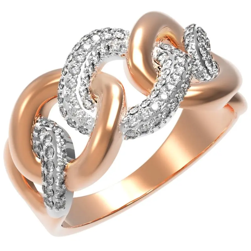 Кольцо декоративное из красного золота