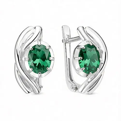 Серьги с английским замком из серебра