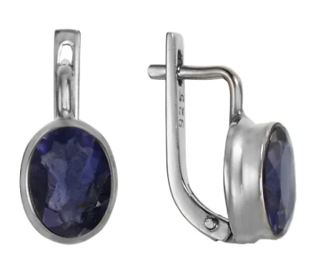 Серьги с английским замком из серебра