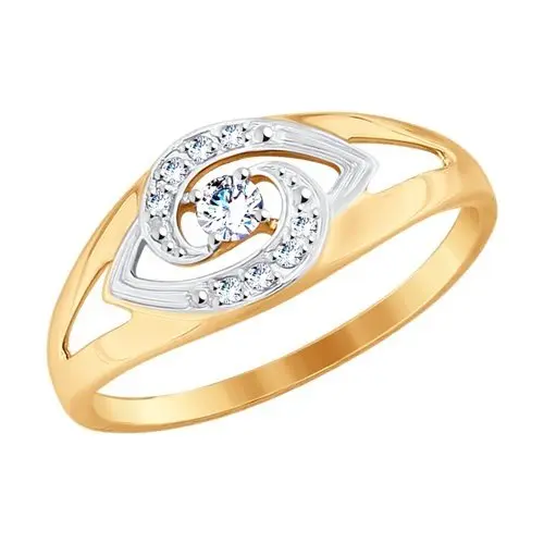 Кольцо декоративное из комбинированного золота