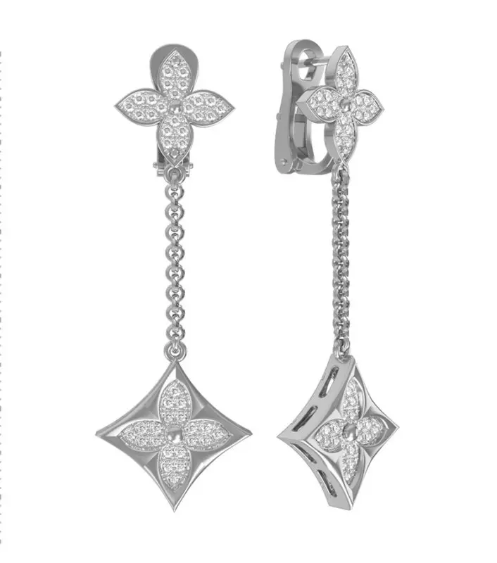 Серьги с английским замком из белого золота