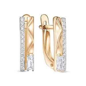 Серьги с английским замком из красного золота