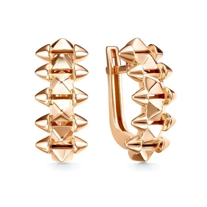 Серьги с английским замком из красного золота