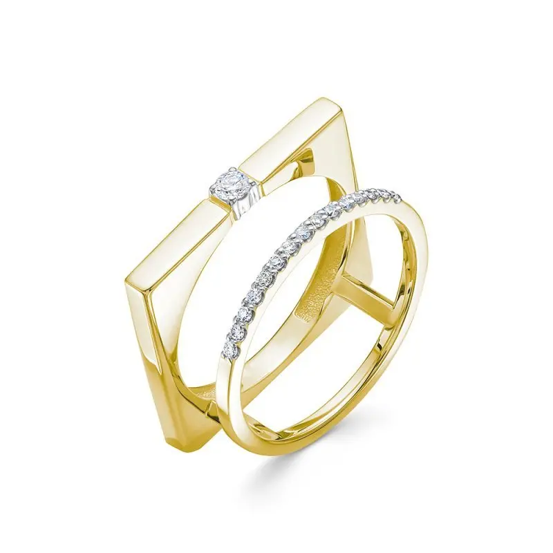 Кольцо декоративное из желтого золота