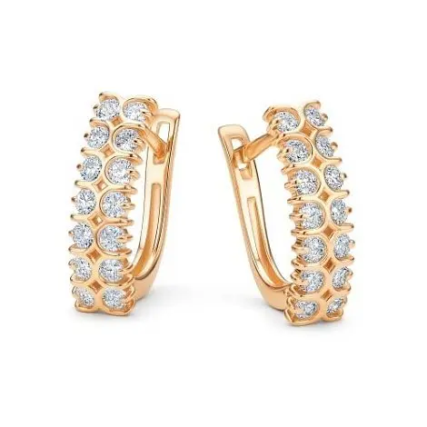 Серьги с английским замком из красного золота