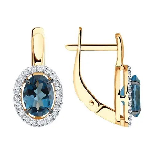 Серьги с английским замком из красного золота