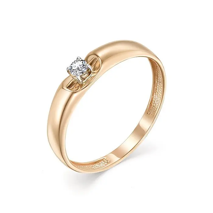 Кольцо помолвочное из комбинированного золота