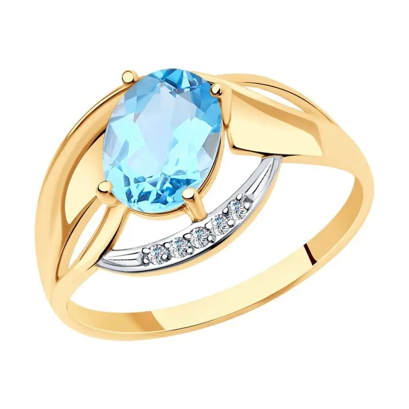 Кольцо декоративное из комбинированного золота