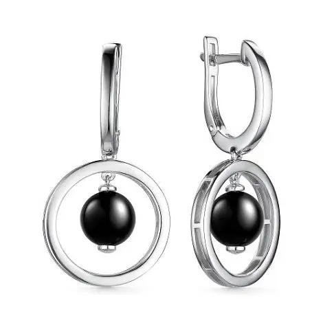 Серьги подвесные из серебра