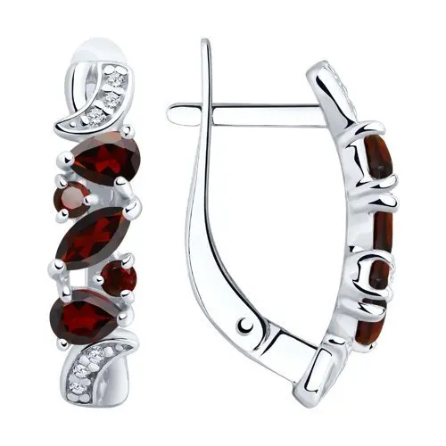 Серьги с английским замком из серебра