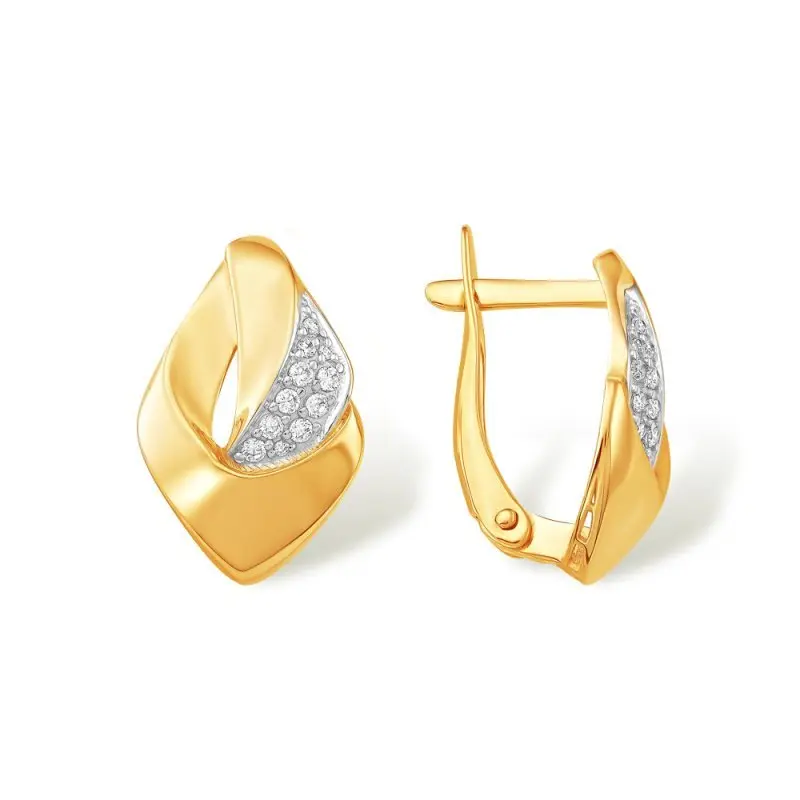 Серьги с английским замком из красного золота