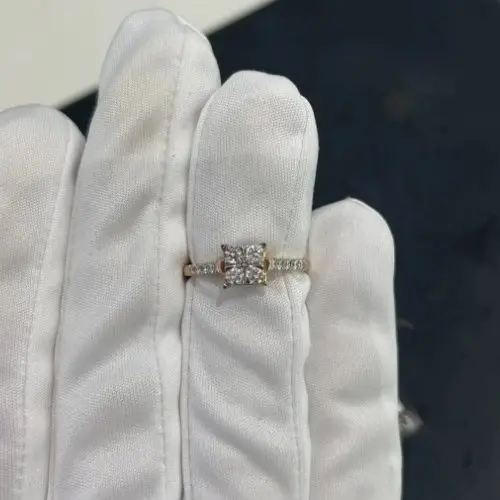 Кольцо декоративное из комбинированного золота