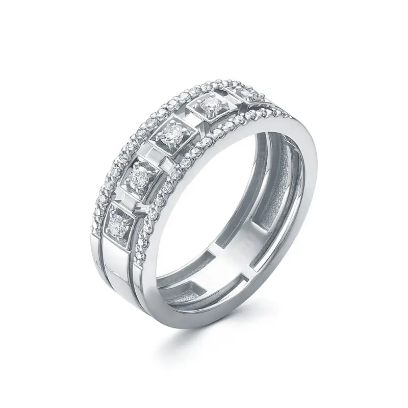 Кольцо декоративное из белого золота