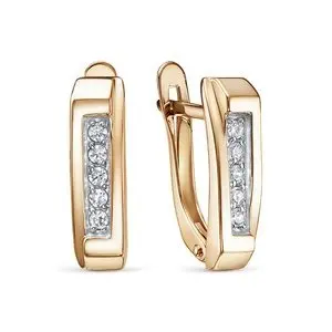 Серьги с английским замком из красного золота