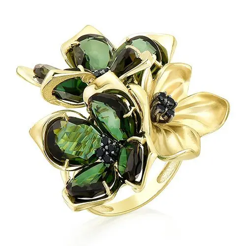 Кольцо декоративное из желтого золота