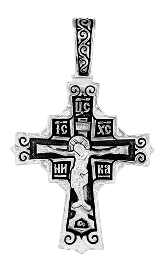 Подвеска крест из серебра