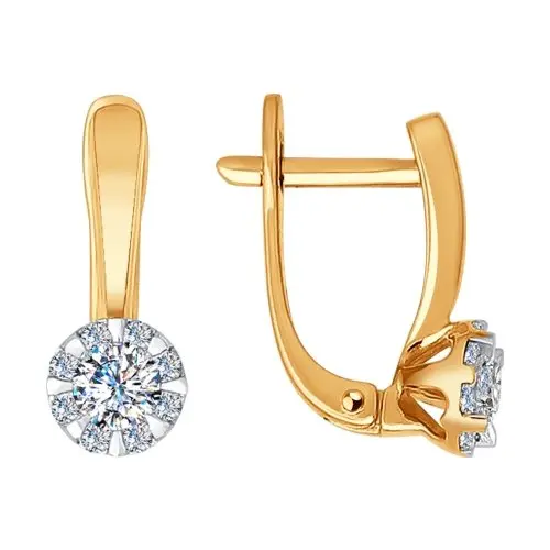 Серьги с английским замком из красного золота