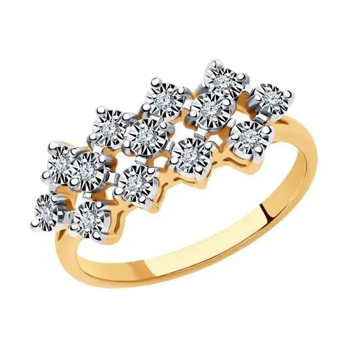 Кольцо декоративное из комбинированного золота