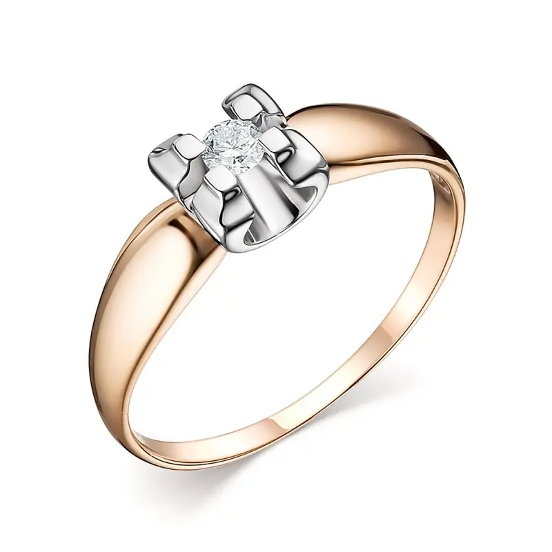 Кольцо декоративное из комбинированного золота