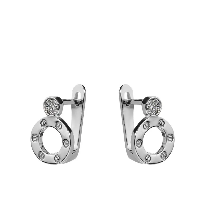 Серьги с английским замком из серебра