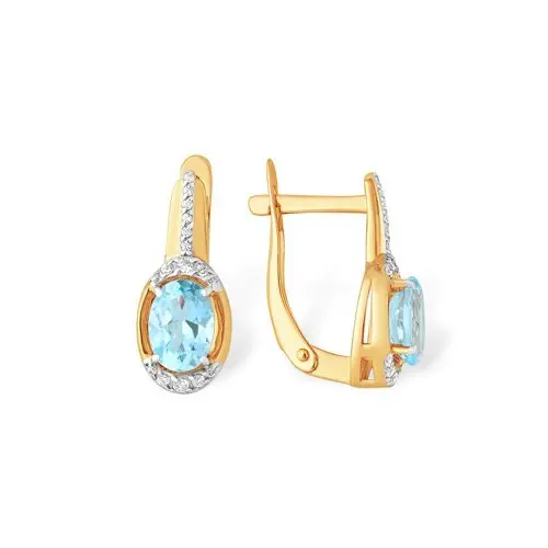 Серьги с английским замком из красного золота