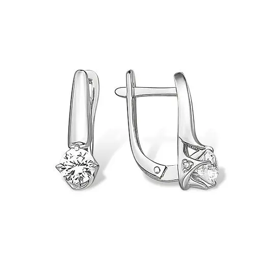 Серьги с английским замком из серебра