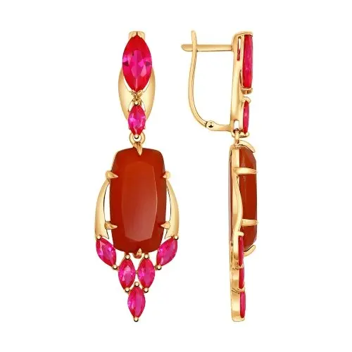 Серьги с английским замком из красного золота
