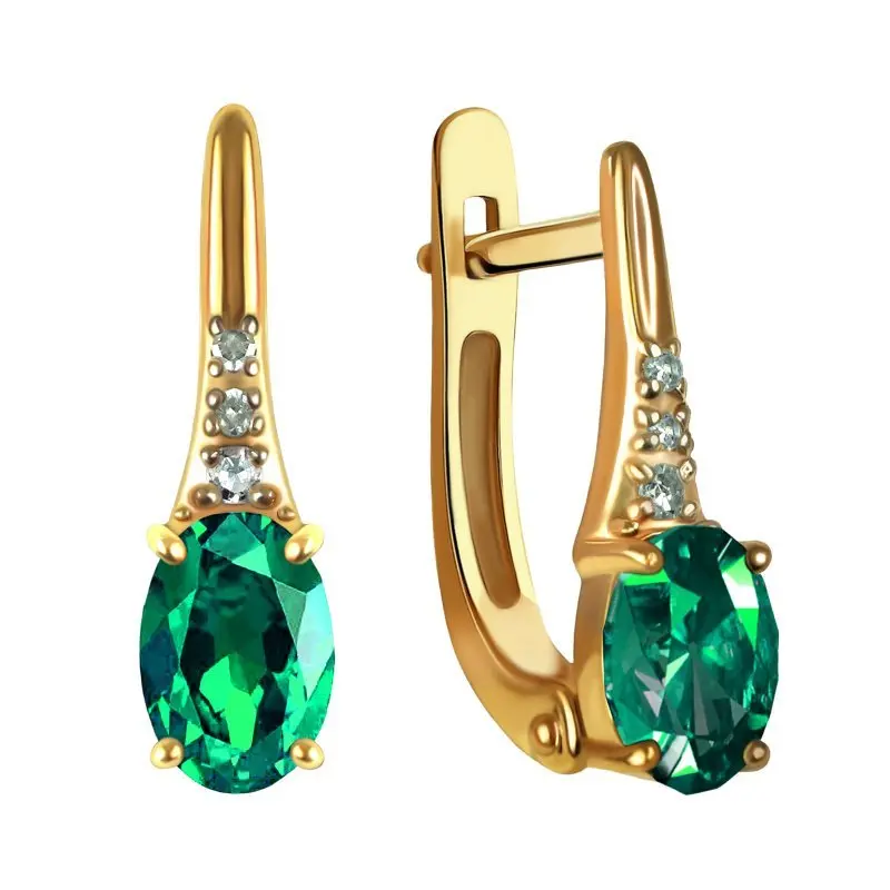 Серьги с английским замком из красного золота