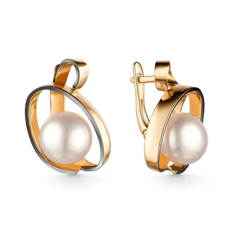 Серьги с английским замком из красного золота