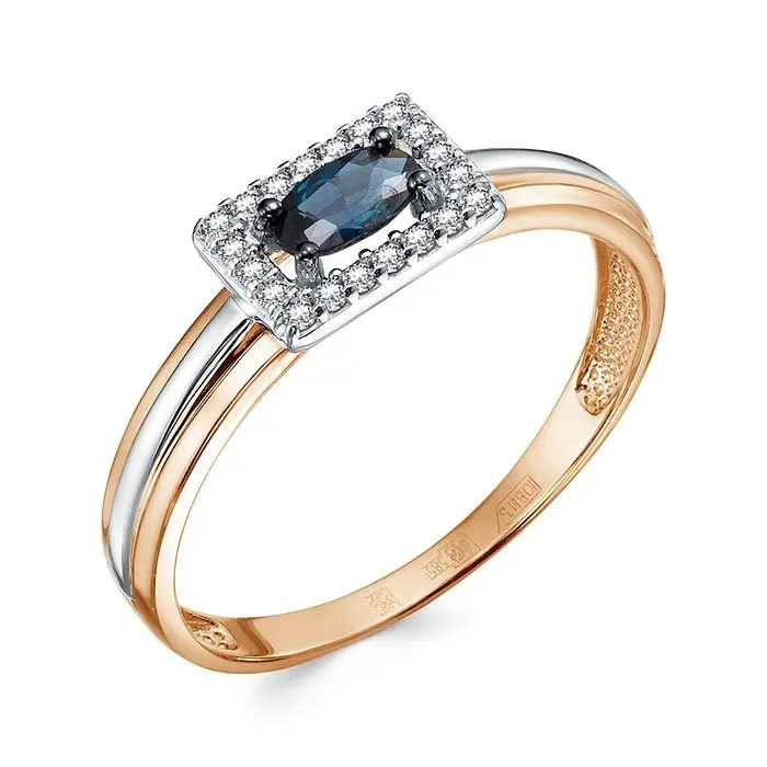 Кольцо декоративное из комбинированного золота