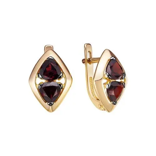 Серьги с английским замком из красного золота