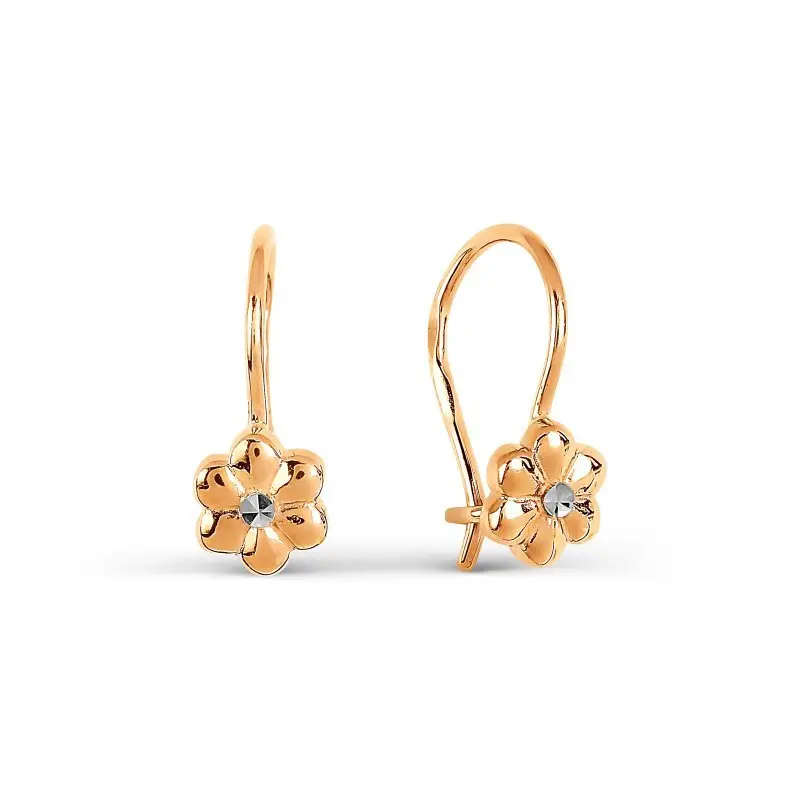 Серьги детские из красного золота