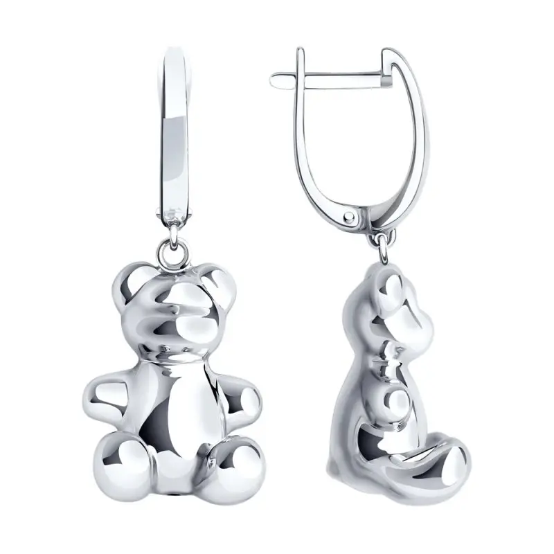 Серьги подвесные из серебра