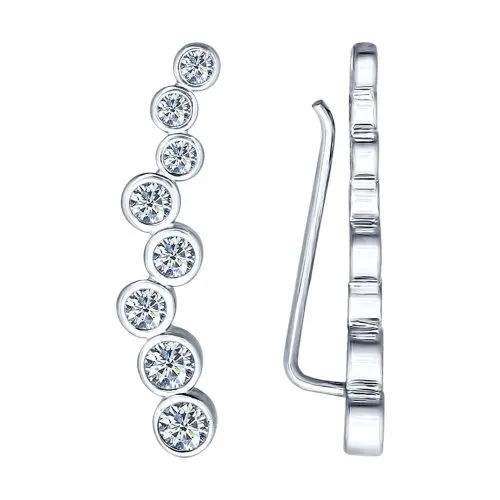 Серьги зажимы из серебра