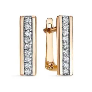 Серьги с английским замком из красного золота