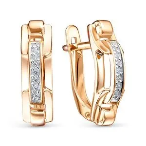 Серьги с английским замком из красного золота