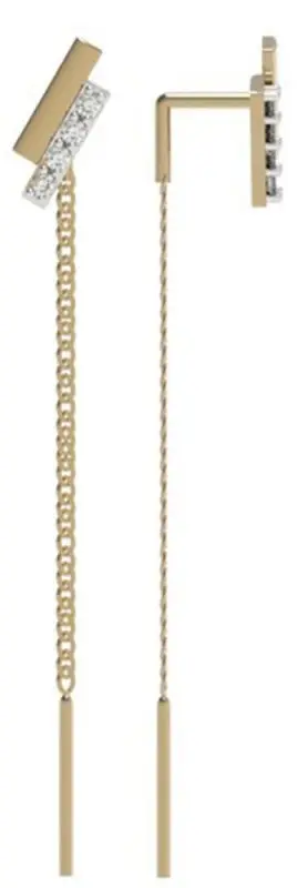 Серьги цепочки из белого золота