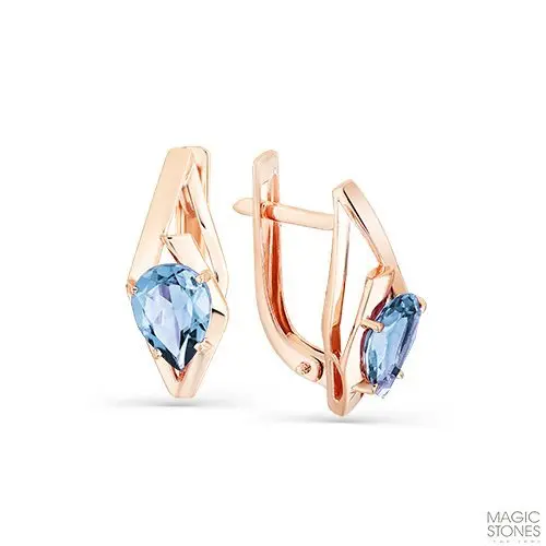 Серьги с английским замком из красного золота