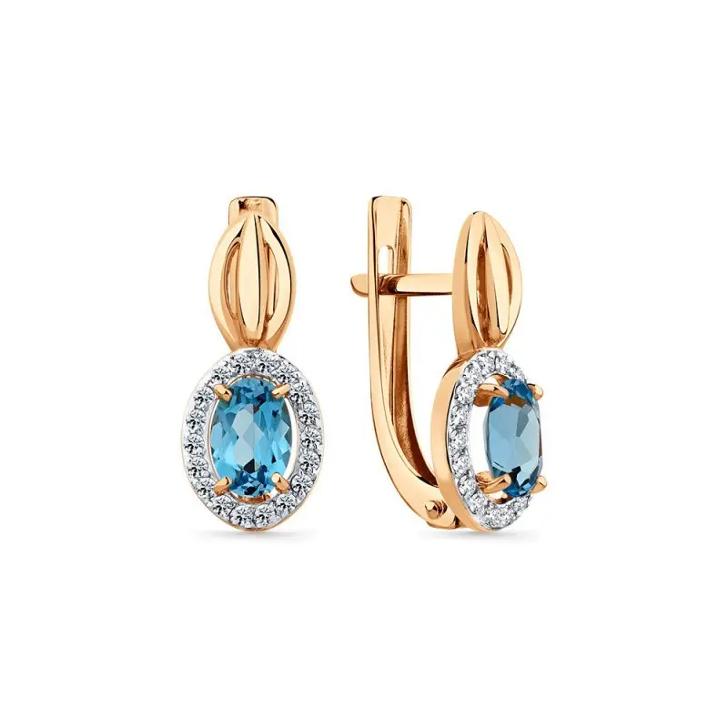 Серьги с английским замком из красного золота