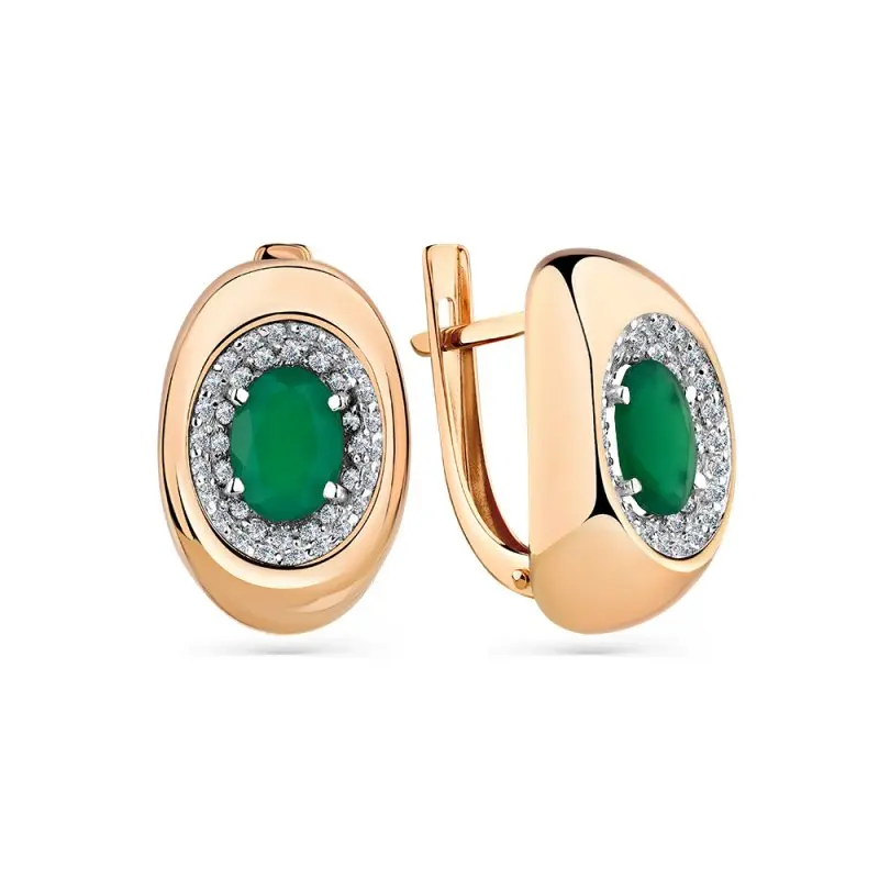 Серьги с английским замком из красного золота