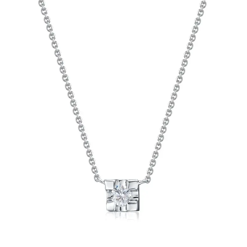 Цепь колье из белого золота