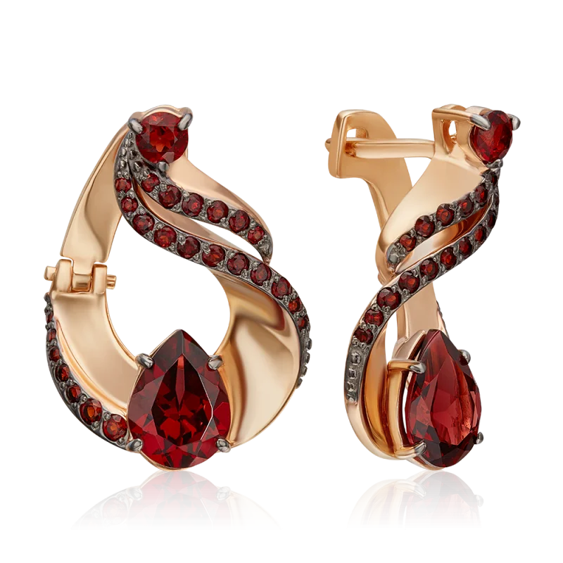 Серьги с английским замком из красного золота