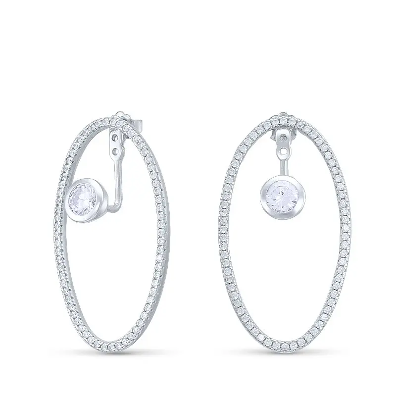 Серьги подвесные из серебра