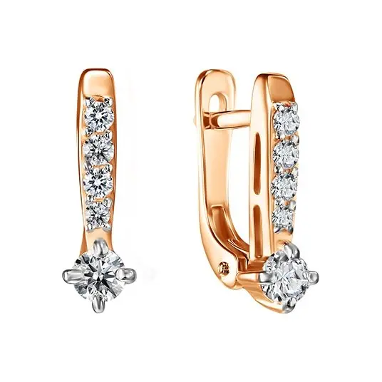 Серьги детские из красного золота